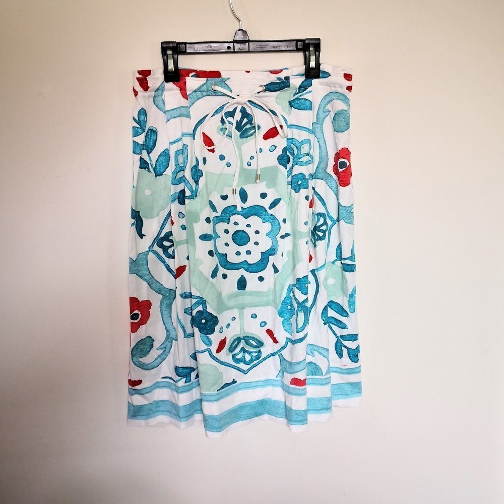 LOFT 100% Rayon Floral Pleated‎ Skirt Size 4